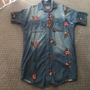Driftwood denim embroidered dress